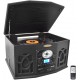Pyle Vintage Turntable - Retro Vinyl Stereo System With Bluetooth, Cassette and CD Player, USB Reader, SD Card and Speakers