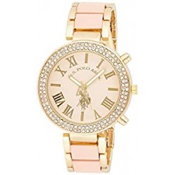 Women's USC40063 Gold-Tone and Pink Bracelet Watch