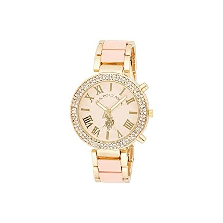 Women's USC40063 Gold-Tone and Pink Bracelet Watch
