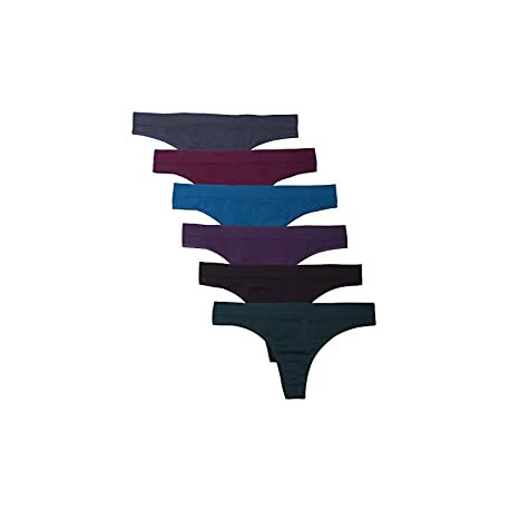 6 Pack Women's Nylon Spandex Thong Underwear