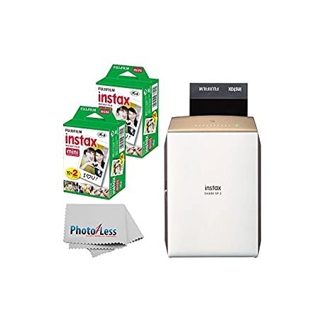 Fujifilm instax Share Smartphone Printer SP-2 (Gold) + Fujifilm Instax Mini Twin Pack