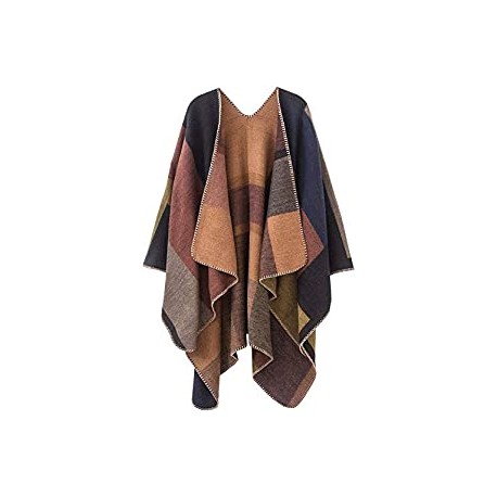 Women's Plaid Sweater Poncho
