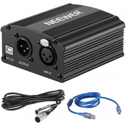 1-Channel 48V Phantom Power Supply with 5 feet USB Cable