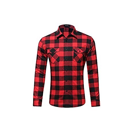 Men’s Plaid Flannel Shirts-Long Sleeve