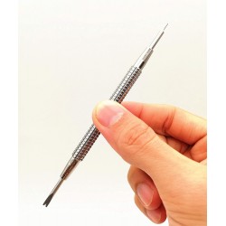 Watch Spring Bar Tool - Long Stainless Steel Handle with Replaceable Screw in Fine Strong Tool End