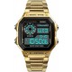 Dual Time Alarm Stopwatch Countdown Backlight Waterproof Watch