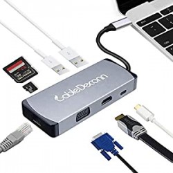 USB C HDMI VGA Adapter Thunderbolt 3