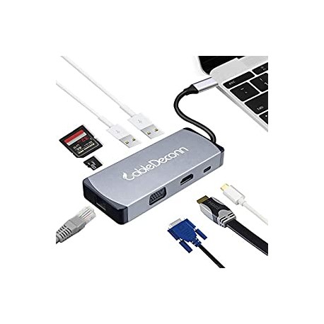 USB C HDMI VGA Adapter Thunderbolt 3