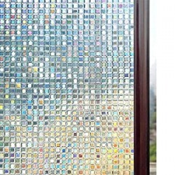 Removable Rainbow Window Tint Film, Mosaic Patterns, 17.5 x 78.7 inches