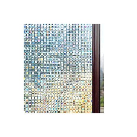 Removable Rainbow Window Tint Film, Mosaic Patterns, 17.5 x 78.7 inches