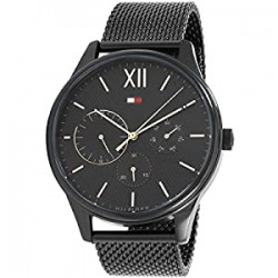 Damon Multi-Function Mens Analog Black Business Quartz Tommy Hilfiger