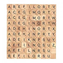 The 100 Scrabble Tiles Alphabet of The Wooden Scrabble Pieces