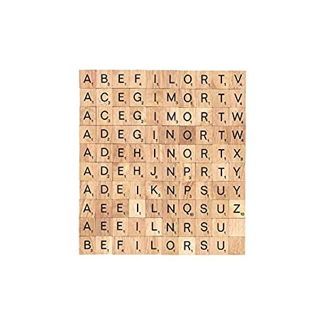 The 100 Scrabble Tiles Alphabet of The Wooden Scrabble Pieces