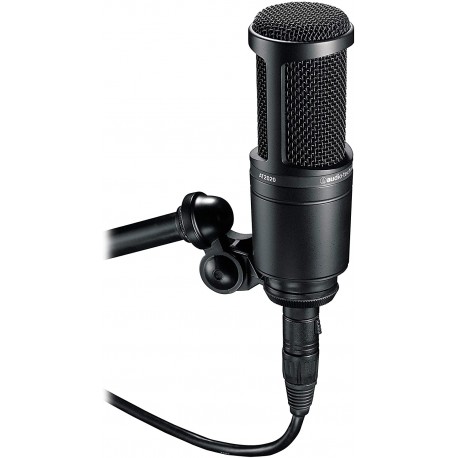 Audio-Technica Cardioid Condenser Studio XLR Microphone, Black, Ideal for Project/Home Studio Applications