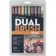 Dual Brush Pen Art Markers, Muted, 10-Pack
