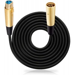 15FT Audio Microphone Cord-Portable Professional XLR Construction and Gold Connector Type