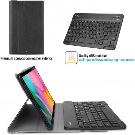 Galaxy Tab A 10.1 2019 Keyboard Case T510 T515 T517, Slim Shell Lightweight Cover with Magnetically Detachable Wireless Keyboard