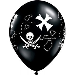11" Pirate's Treasure Map Latex Balloons Bag of 10