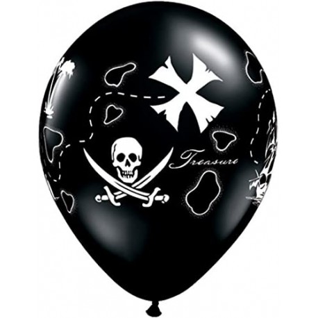 11" Pirate's Treasure Map Latex Balloons Bag of 10