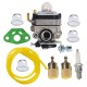 Carburetor Carb Kit with Gasket Primer Blub Fuel Line Fuel Filter for Honda GX25