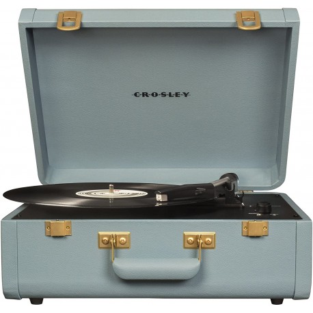 Vintage 3-Speed Bluetooth Suitcase Turntable with Built-in Speakers, Tourmaline