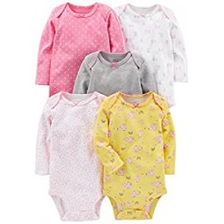 Baby Girls' 5-Pack Long-Sleeve Bodysuit