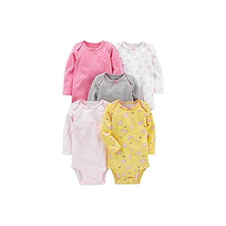 Baby Girls' 5-Pack Long-Sleeve Bodysuit
