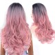 Hair Wigs Dark Roots 2 Tones No Bangs for Women Girl Festival