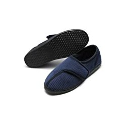 Mens Diabetic Slippers Arthritis Edema Adjustable Closure W/Memory Foam Indoor/Outdoor Shoes
