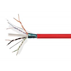 Monoprice Entegrade Cat 6 Bulk Bare Copper Network Cable 1000 Feet - Red | F/UTP, Solid, Plenum Jacket (CMP) 550MHz, 23AWG