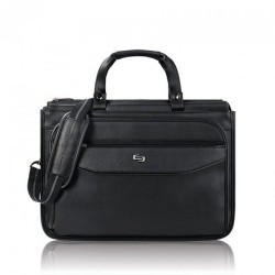 16 Inch Triple Compartment Laptop Briefcase, Black