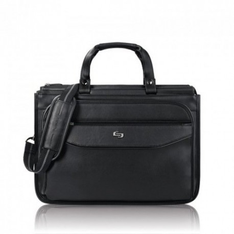 16 Inch Triple Compartment Laptop Briefcase, Black