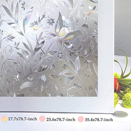 Window Privacy Film Decorative Flower Pattern Design