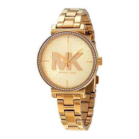 Watch with Stainless-Steel-Plated Strap, Gold, 14 (Model: MK4334)