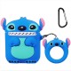 Fashion Cases for Girls Kids Teens Boys Airpods(3D Blue Stitch)