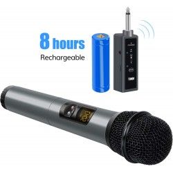 UHF Wireless Microphone Handheld Mic with Bluetooth Receiver 1/4 Output