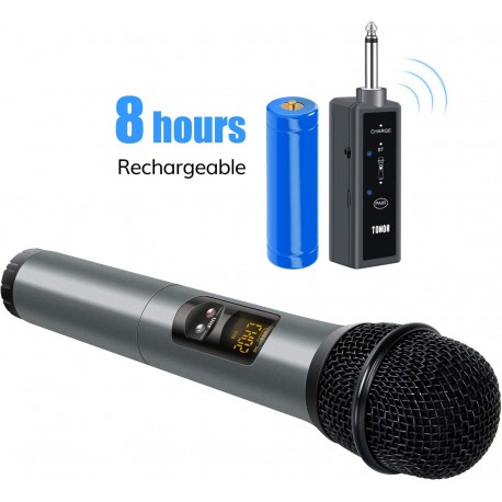 UHF Wireless Microphone Handheld Mic with Bluetooth Receiver 1/4 Output