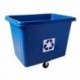 Rubbermaid Commercial Recycling Cube Truck, Rectangular, Polyethylene, 500-Pound Capacity, Blue (461673BE)