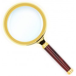 10X Handheld Magnifier Antique Mahogany Handle Magnifier Reading Magnifying Glass