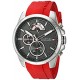 Men's Cool Sport Stainless Steel Quartz Watch with Silicone Strap