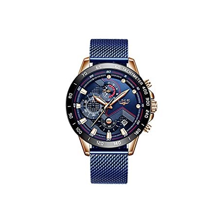 Men's Fashion Waterproof Analog Quartz Stainless Steel Wrist Watches