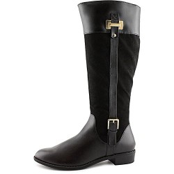 Womens Deliee Solid Round Toe Mid-Calf Boots