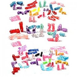 60 Pairs Doll Shoes High Heeled Shoes Boots Accessories