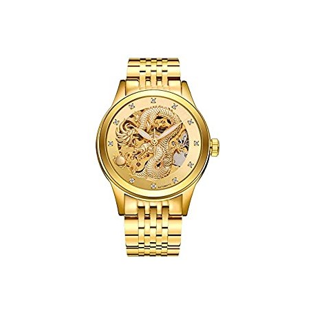 Mens Luxury Automatic Mechanical Dragon Skeleton Wrist Watches