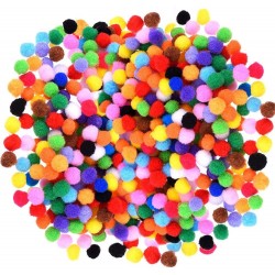 1200 Pieces 1cm Assorted Pom Poms