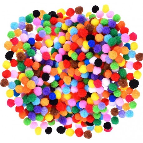 1200 Pieces 1cm Assorted Pom Poms