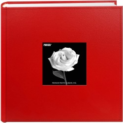 Photo Albums 200-Pocket Sewn Leatherette Frame Cover Photo Album, 4 by 6-Inch, Red