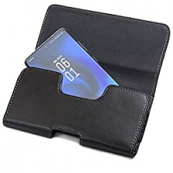Magnetic Closure PU Leather Belt Loops (Slim Case Compatible) Black