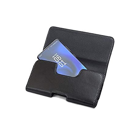 Magnetic Closure PU Leather Belt Loops (Slim Case Compatible) Black