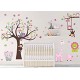 Kids Pink Jungle Theme Peel & Stick Girl Nursery Wall Decal